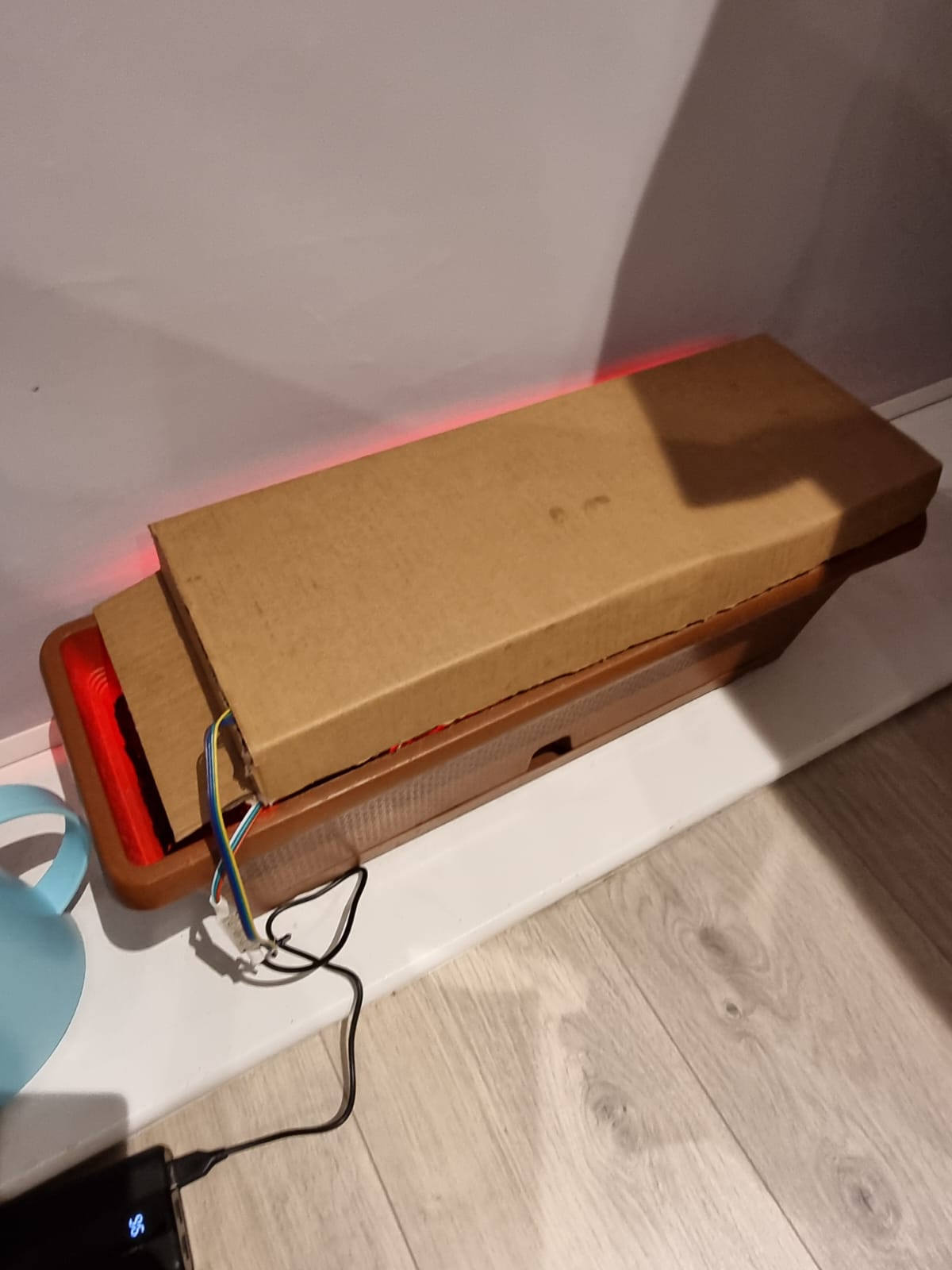 Outside view grow light in use.